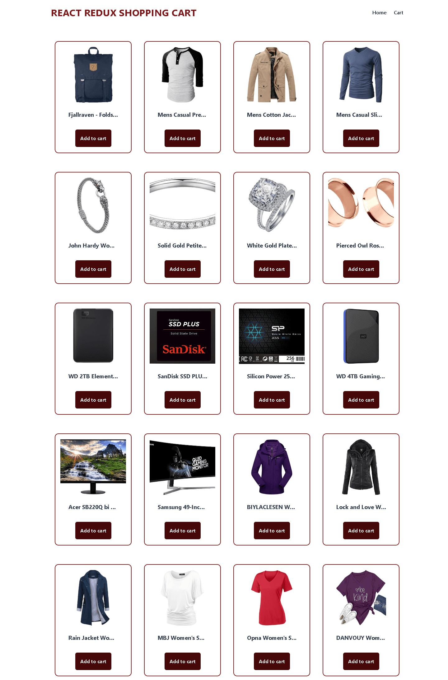 Shopping Cart full-page screenshot